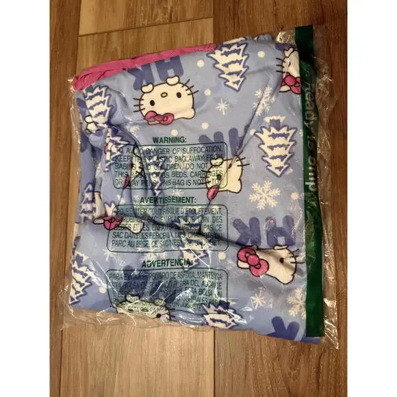 NWT! Hello Kitty Pajama Pants Blue Winter Print Size Medium - Picture 4 of 4